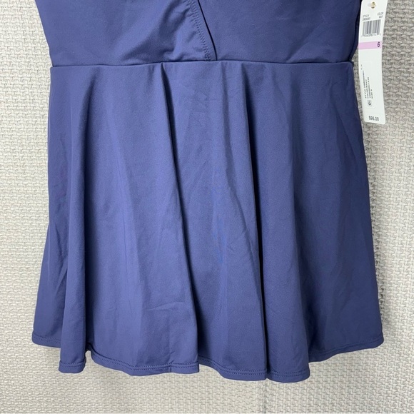 NWT Anne Cole Swimsuit Swimdress Women 6 Navy Blue Halter One Piece Boho Beach - Picture 5 of 6